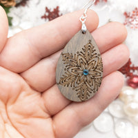 Snowflake Earrings, Christmas Earrings, Dangle earrings, Handmade jewelry, Holiday Jewellery, Tear Drop Earrings