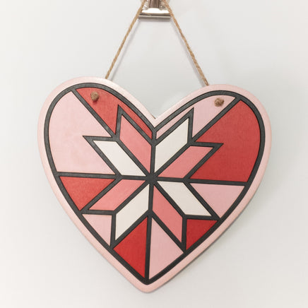 Valentine's Heart, Quilted Heart, Valentine Gift, Wall Decor, Hanging Sign