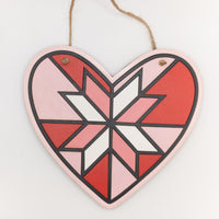 Valentine's Heart, Quilted Heart, Valentine Gift, Wall Decor, Hanging Sign