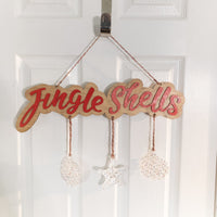 Jingle Shells Wall hanging, Coastal holiday decor, Seasonal home decor, Christmas wall art