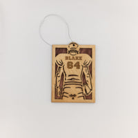 Football Ornament, Car Charm, Wooden Backpack tag, Sports Lover Gift, custom football team ornaments, Locker Magnet