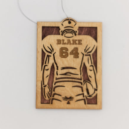 Football Ornament, Car Charm, Wooden Backpack tag, Sports Lover Gift, custom football team ornaments, Locker Magnet