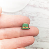 Derby Hat Stud Earrings, St. Patrick's Day Earrings, Irish earrings,  Unisex studs, Holiday Jewelry, Handmade