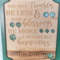 Irish Blessing Wall Decor, Irish Poem framed wall art, St. Patrick's Day Gift, Acrylic Inlay