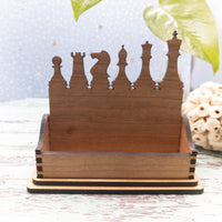 Chess Pieces Business Card Holder, Desk Card Holder, Game player gift, strategic thinker gift