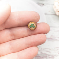 Shamrock Stud Earrings, St. Patrick's Day Earrings, Irish earrings,  Unisex studs, Holiday Jewelry, Handmade