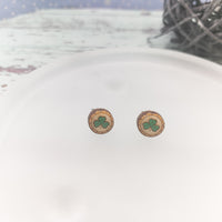 Shamrock Stud Earrings, St. Patrick's Day Earrings, Irish earrings,  Unisex studs, Holiday Jewelry, Handmade