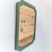 Irish Blessing Wall Decor, Irish Poem framed wall art, St. Patrick's Day Gift, Acrylic Inlay