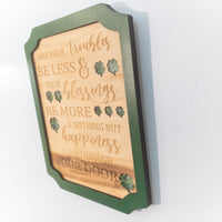 Irish Blessing Wall Decor, Irish Poem framed wall art, St. Patrick's Day Gift, Acrylic Inlay