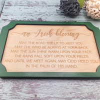 Irish Blessing Wall Decor, Irish Poem framed wall art, St. Patrick's Day Gift, Shelf Leaner