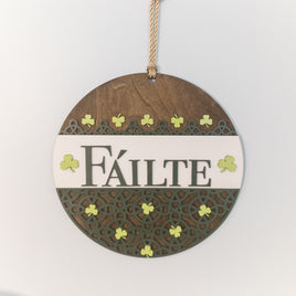 Fáilte Irish Door Sign, Welcome Sign, St. Patrick's Day Decor, Wall Decor, Hanging Sign, Layered Celtic Sign