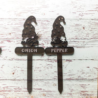 Garden Gnome Acrylic Plant Labels, Garden Markers, Vegetable garden labels, Plant lover Gift, Gardener Gift