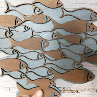 School of fish Wall hanging, Beach House Decor, Coastal Accents, 3D Layered, vacation rental decor, Wood Wall Art, Fish wall decor