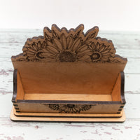 Sunflower Business Card Holder for desk, Floral Desk Card Holder, Gift for office, personalized