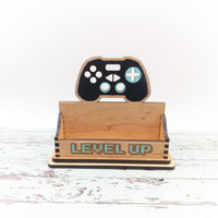 Video Game Controller Business Card Holder for desk, Level up Desk Card Holder, Gift for office, personalized Gift for Him