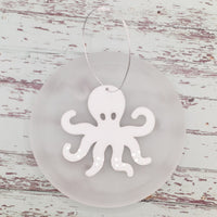 Octopus acrylic gift tag, Christmas Tree Ornament, Car Charm, Bag tag, Beach Lover Gift, Dry Erase Gift Tag