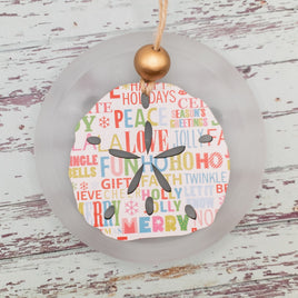 Sand Dollar Christmas Tree Ornament, Car Charm, Wooden Backpack tag, Beach Lover Gift