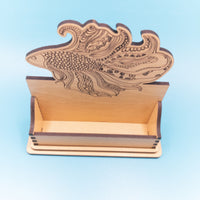 Koi Fish Business Card Holder for desk, Desk Card Holder, fancy goldfish, great gift for aquatic lovers!
