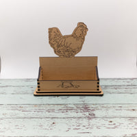 Chicken Business Card Holder for desk, Desk Card Holder, farm fresh eggs, great gift for farmers, chicken lovers!