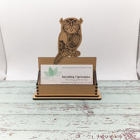 Owl Business Card Holder for desk, Desk Card Holder, Personalized Desk Decor, Custom Gift