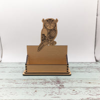 Owl Business Card Holder for desk, Desk Card Holder, Personalized Desk Decor, Custom Gift