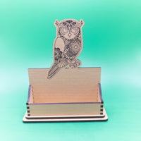 Owl Business Card Holder for desk, Desk Card Holder, Personalized Desk Decor, Custom Gift