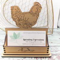 Chicken Business Card Holder for desk, Desk Card Holder, farm fresh eggs, great gift for farmers, chicken lovers!