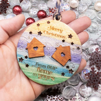 From our home to yours Christmas Ornament, Home Christmas Tree Ornament, Wooden Ornament, Gift Tag, across the miles, handmade