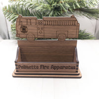 Fire truck Business Card Holder for desk, First Responder Desk Card Holder, Fire Engine Gift for office, personalized Gift