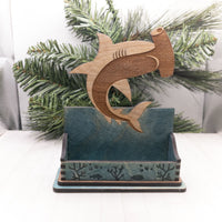 Hammerhead Shark Business Card Holder for desk, Shark Desk Card Holder, Ocean Enthusiast Gift for office, personalized Gift